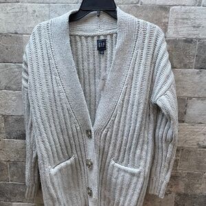 ❤️ GAP GREY DUSTER LONG CARDIGAN SWEATER SIZE SMALL NEW
